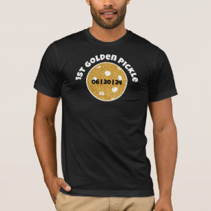 T-shirt Parties scintillant de Pickleball Gold Pickle doré