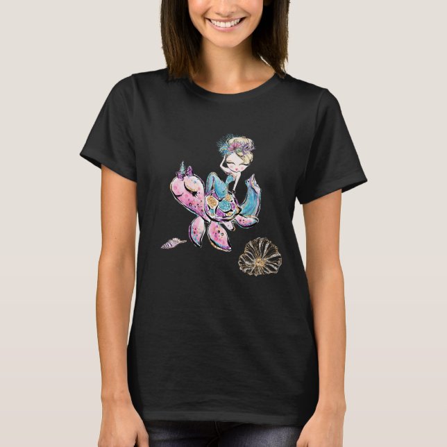 T-shirt *~* Parties scintillant de sirène magique Coquille (Devant)