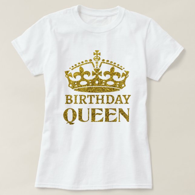 T-shirt Parties scintillant d'or Anniversaire Queen T-Shir (Design devant)