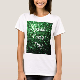 T-shirt Parties scintillant dorée vert foncé Étincelle tou