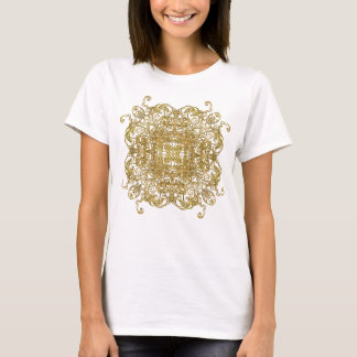 T-shirt Parties scintillant en or étincelante fleur de man