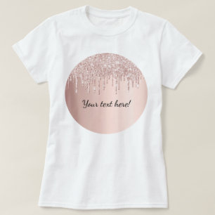 T-shirt parties scintillant en or rose gouttes goutte gout