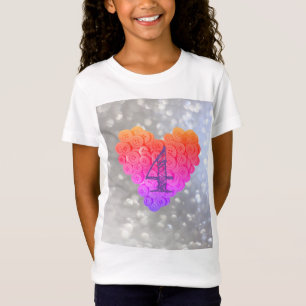 T-Shirt Parties scintillant étincelante Glamor Heart 4e an