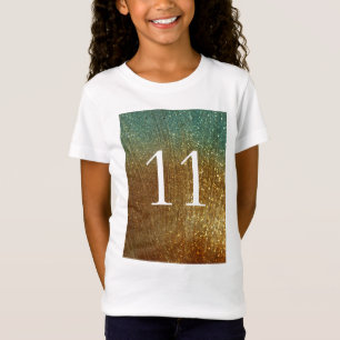 T-Shirt Parties scintillant étincelante Gold Heart 11e ann