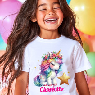 T-shirt Parties scintillant licorne magique enfants étoile