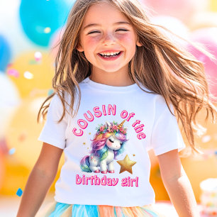 T-shirt Parties scintillant licorne magique filles cousine