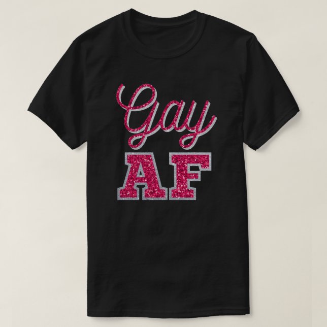 T-shirt Parties scintillant magenta Gay AF (Design devant)