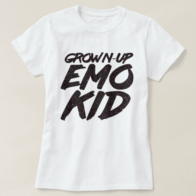 T-shirt Parties scintillant noire pour enfant emo adulte (Design devant)