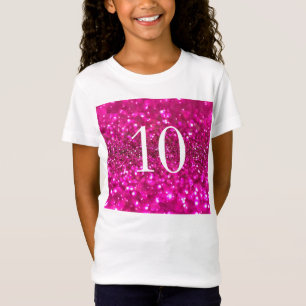T-Shirt Parties scintillant pétillante Rose 10e anniversai