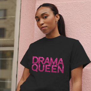 T-shirt Parties scintillant rose chaud Drama Queen