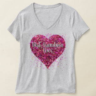 T-shirt Parties scintillant rose étincelle coeur meilleur