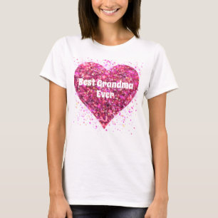 T-shirt Parties scintillant rose étincelle coeur meilleur