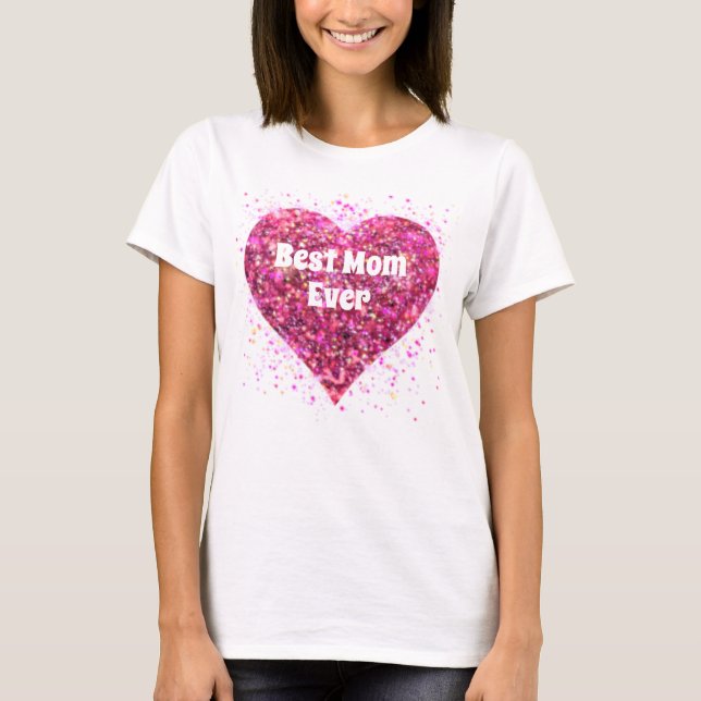 T-shirt Parties scintillant rose étincelle coeur meilleur  (Devant)