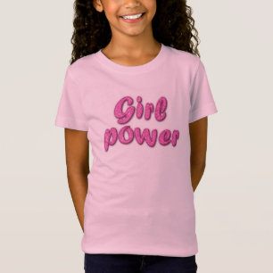 T-shirt Parties scintillant rose "Girl Power" - Au