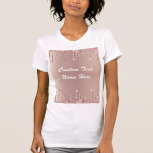 T-shirt Parties scintillant rose Gold Blush Drivers Nom du