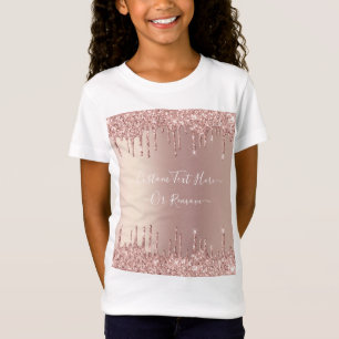 T-Shirt Parties scintillant rose Gold Blush - Votre texte
