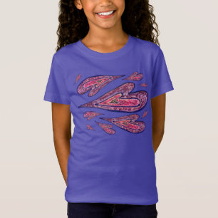 T-Shirt Parties scintillant rose Love Hearts Art Custom TS