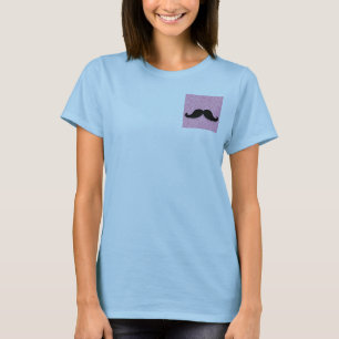 T-shirt Parties scintillant ROSE MUSTACHE NOIRE IMPRIMÉE