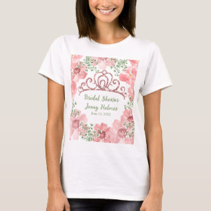 T-shirt Parties scintillant rose personnalisée Couronne ro