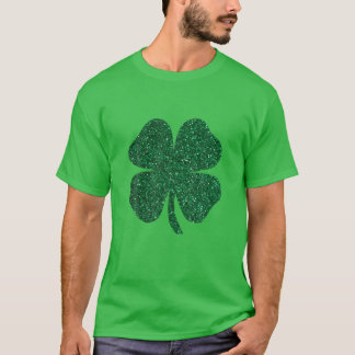 T-shirt Parties scintillant Shamrock verte Pistes de la fe