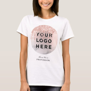 T-shirt Parties scintillant tendance Rose gouttes d'or Las