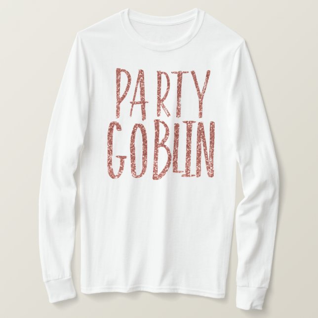T-shirt Parties scintillantes roses d'or de lutin de (Design devant)