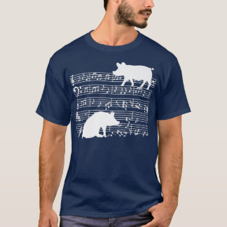 T-shirt Partition musicale Conception musicale avec cochon