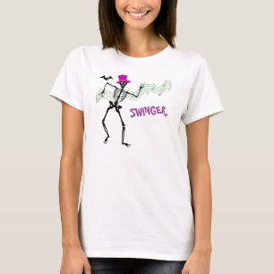 T-shirt Partouzeur Skeletion et chauve-souris Halloween