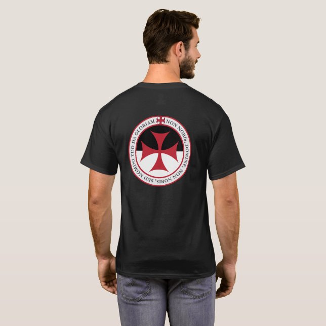 T-shirt Pas à nous, au seigneur d'O - croix et devise de (Dos entier)