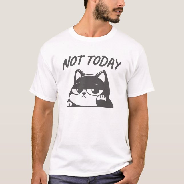 T-shirt Pas aujourd'hui Grumpy Cat (Devant)