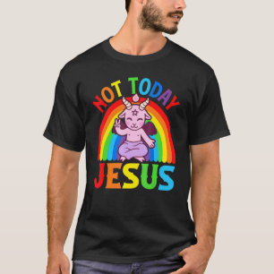 T-shirt Pas aujourd'hui Jésus Satanique Baphomet Sigil Pen