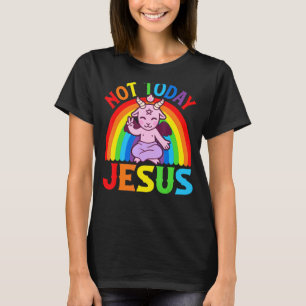 T-shirt Pas aujourd'hui Jésus Satanique Baphomet Sigil Pen