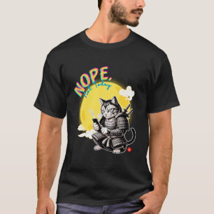T-shirt Pas aujourd'hui Samouraï Chat Lisez Messages Japon