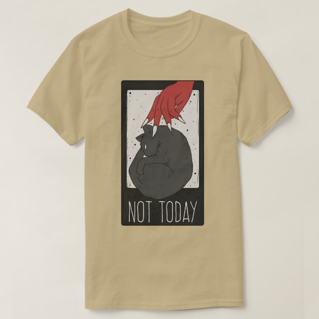 T-shirt Pas aujourd'hui Satan (Design devant)