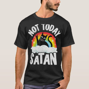 T-shirt Pas aujourd'hui Satan Chat Arc-en-ciel Goth Jésus 
