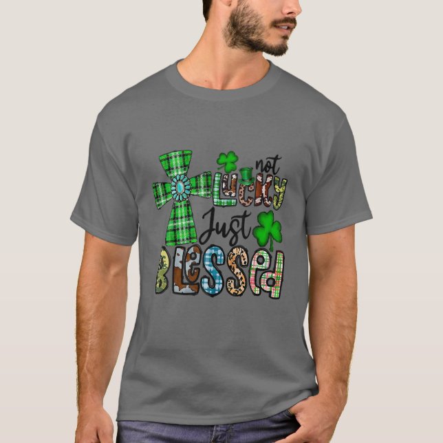 T-shirt Pas chanceux juste béni, Saint Patrick's Day Chris (Devant)