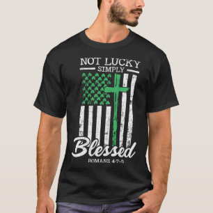 T-shirt Pas chanceux simplement béni Christian USA Drapeau