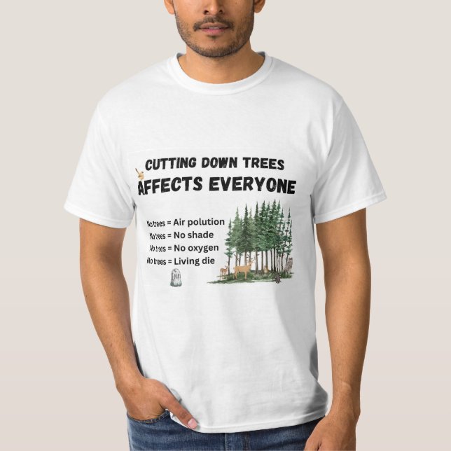 T-shirt Pas d'arbres = Pas d'oxygène (Devant)