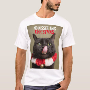 T-shirt Pas de baisers cette langue de chat drôle de Noël