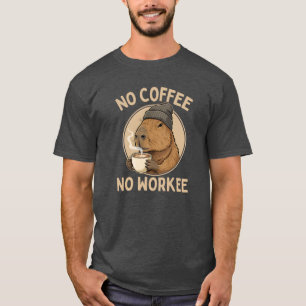 T-shirt Pas de café, pas de travail, Capybara amoureux du