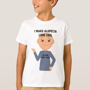 T-shirt "Pas de cheveux, s'en fiche" Petit garçon avec Alo