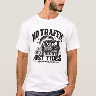 T-shirt Pas de circulation, juste les marées | Encre noire