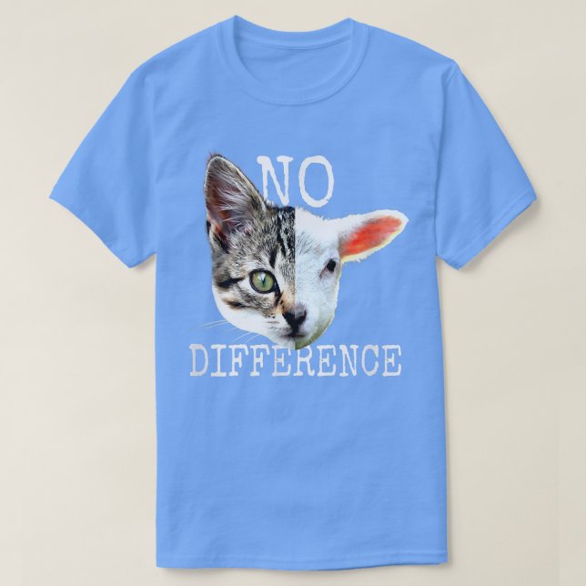 T-shirt Pas de différences Vegan dire végétarien agneau vé (Design devant)