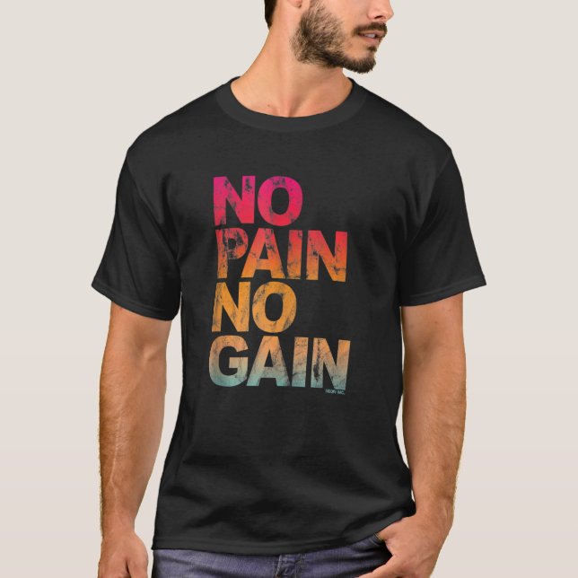 T-shirt Pas de douleur Pas de gain Motivation Entraînement (Devant)