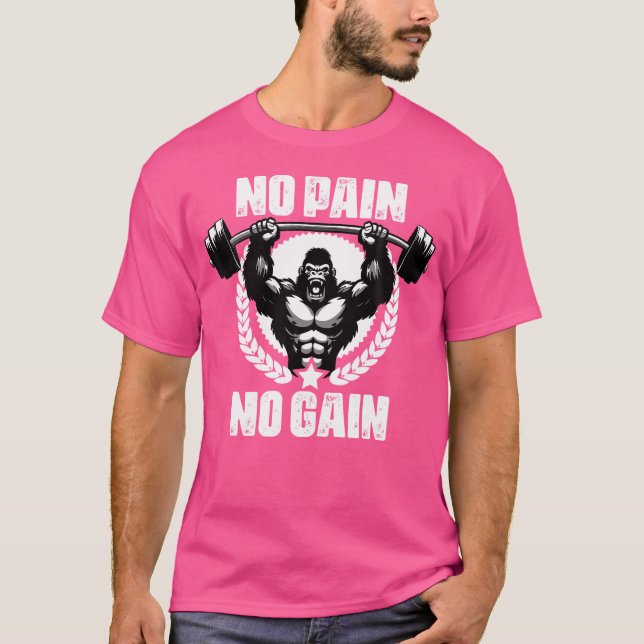 T-shirt Pas De Douleur Pas De Gain Poids Entraînements Gym (Devant)