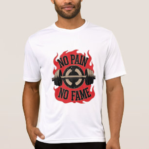 T-shirt Pas de douleur, pas de gloire Emblème de gym vinta