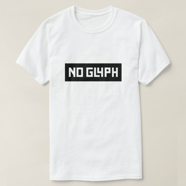 T-shirt Pas de glyphe, blanc (Design devant)