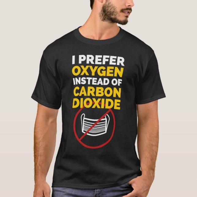 T-shirt Pas de masque anti masque protestation Je préfère  (Devant)