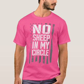 T-shirt Pas De Moutons Dans Mon Cercle Usa Drapeau Lions L