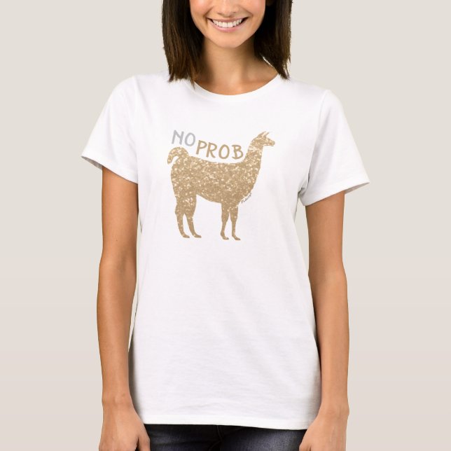 T-shirt Pas de Prob Llama Champagne parties scintillant d' (Devant)